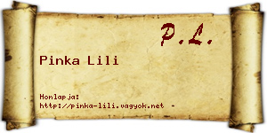Pinka Lili névjegykártya